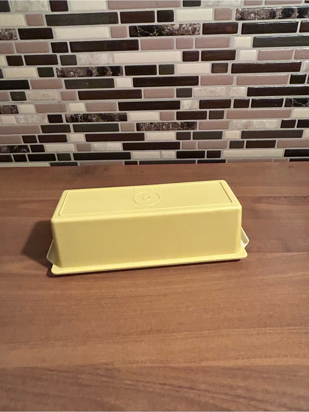 Vintage 1970s Tupperware Gold Butter Dish